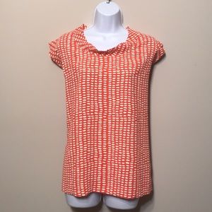 Cabi Orange and White Blouse - Large